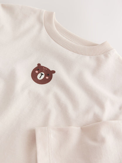 Dsiney Kidz - Neutral Bear Long Sleeve Embroidered T-Shirt (3mths-7yrs) image 8