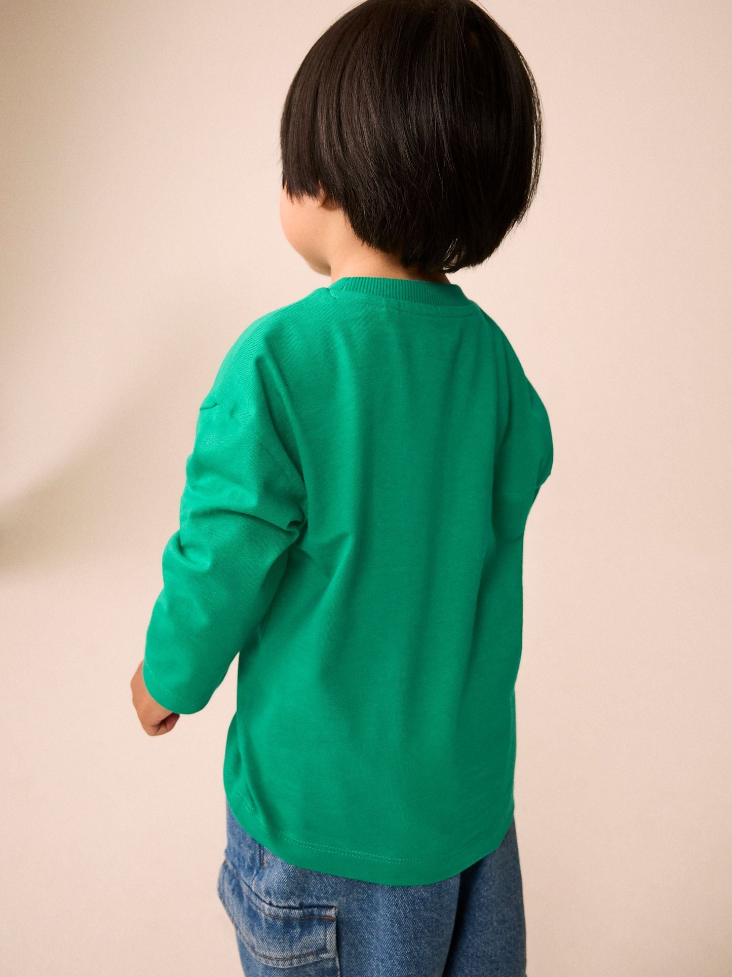 Dsiney Kidz - Bright Green Cool Kid Slogan Long Sleeve Small Graphic Printed T-Shirt (3mths-7yrs) image 3