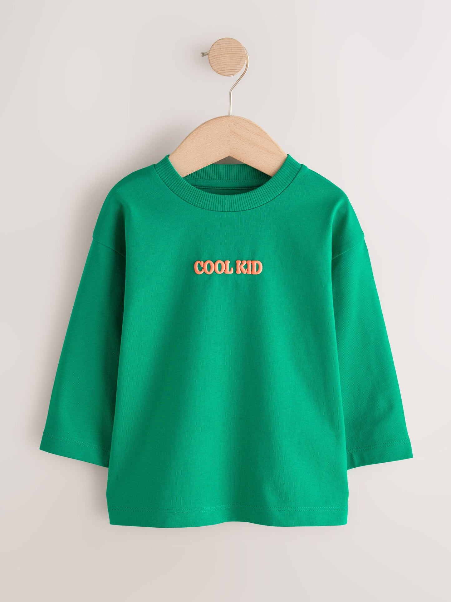 Dsiney Kidz - Bright Green Cool Kid Slogan Long Sleeve Small Graphic Printed T-Shirt (3mths-7yrs) image 5