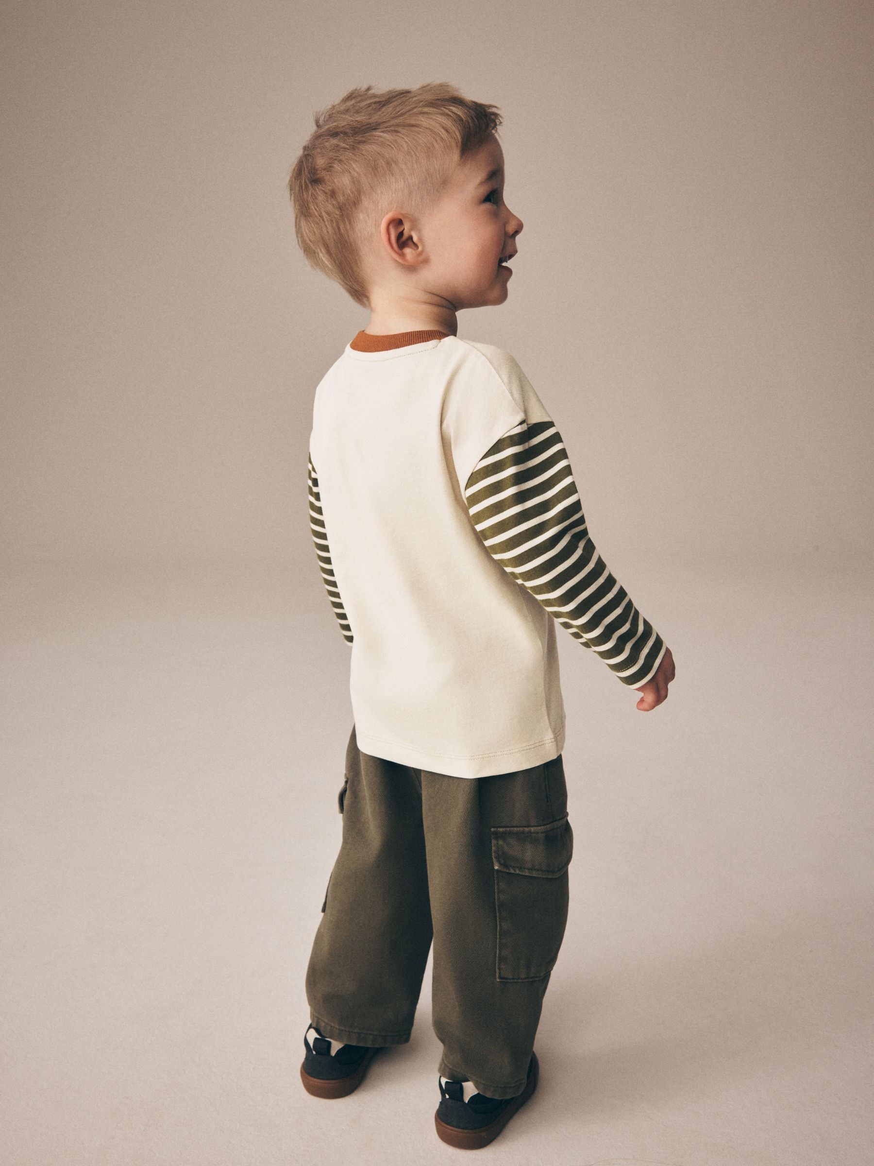 Dsiney Kidz - Neutral Wild Bunch Animal Stripe Long Sleeve Graphic T-Shirt (3mths-7yrs) image 3