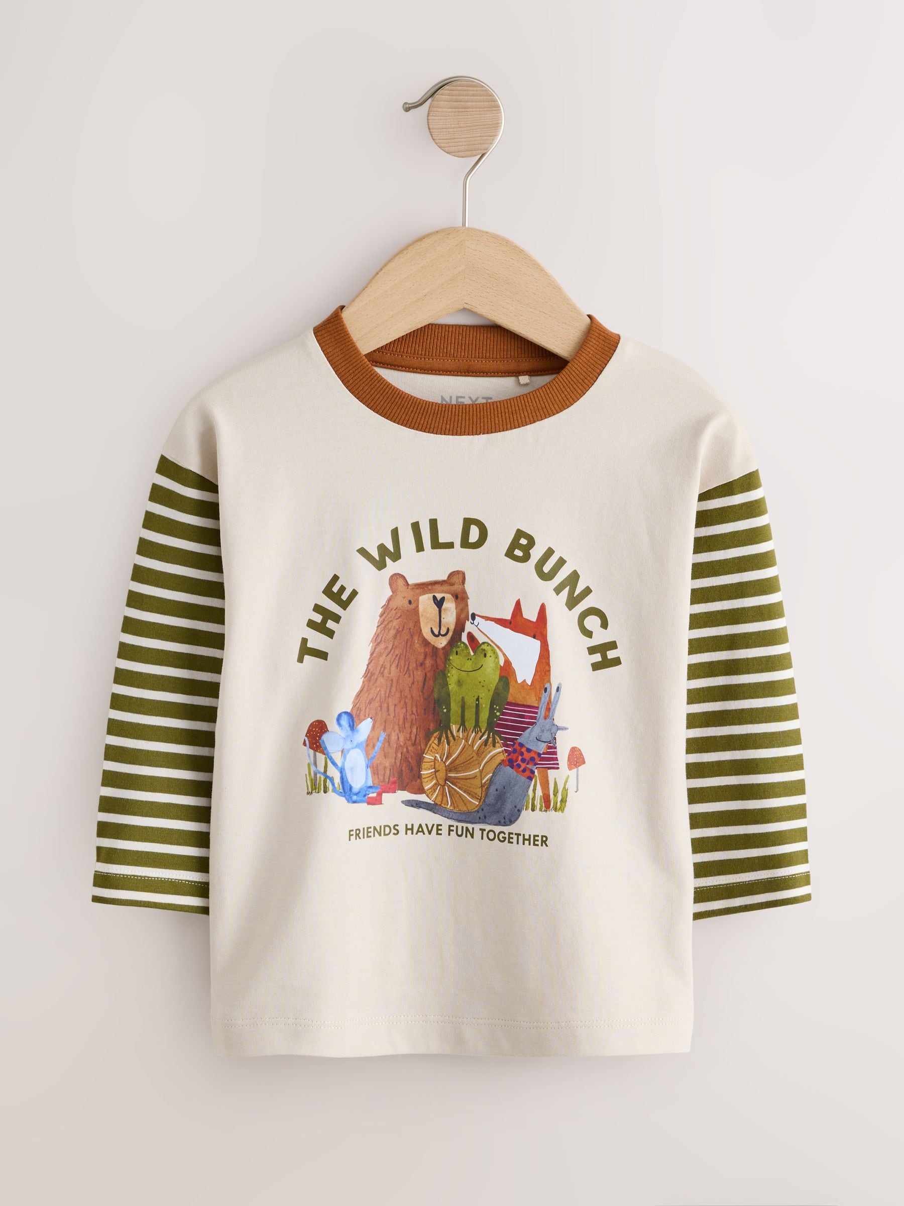 Dsiney Kidz - Neutral Wild Bunch Animal Stripe Long Sleeve Graphic T-Shirt (3mths-7yrs) image 5
