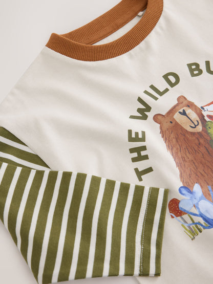 Dsiney Kidz - Neutral Wild Bunch Animal Stripe Long Sleeve Graphic T-Shirt (3mths-7yrs) image 7