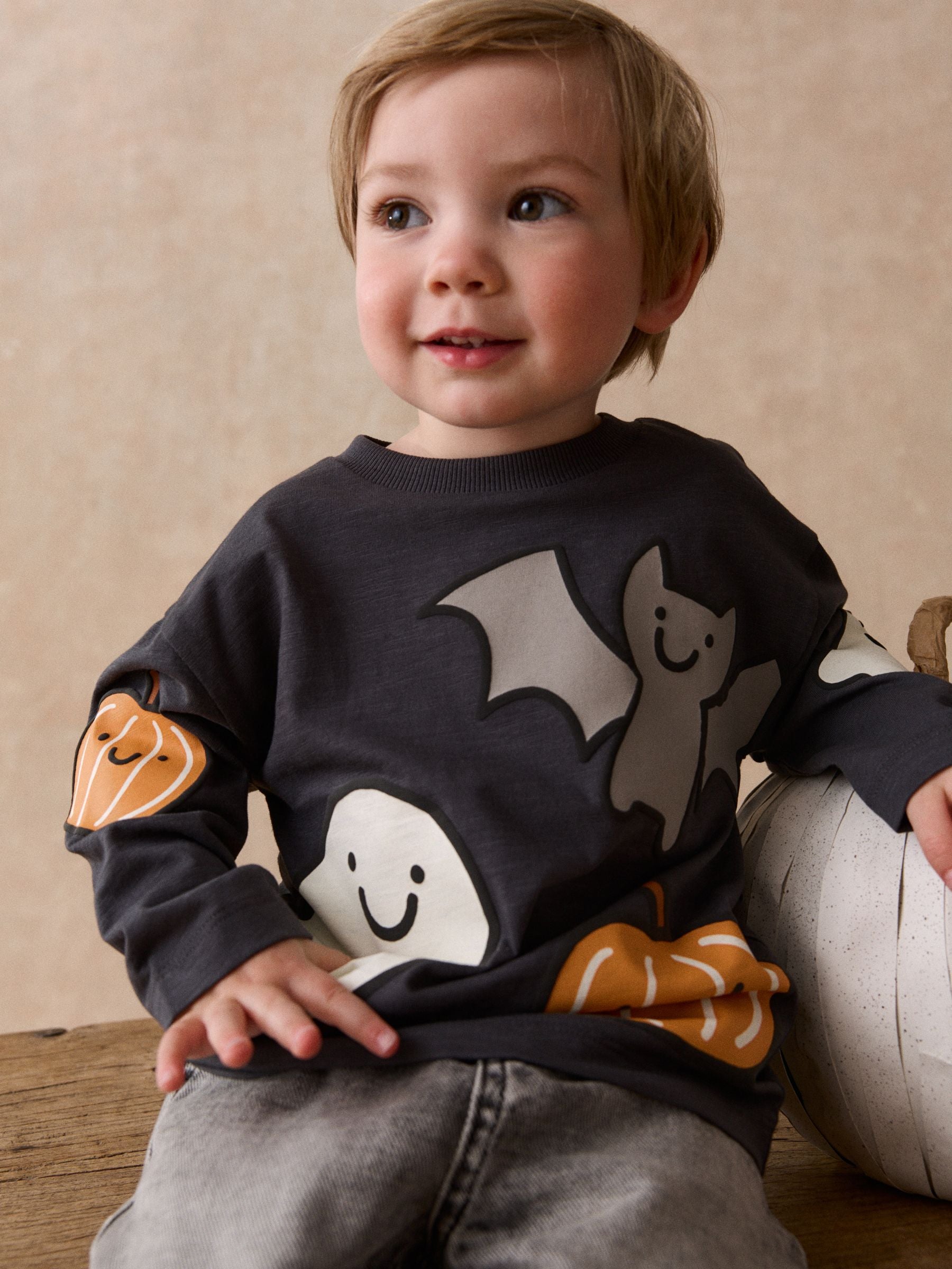 Dsiney Kidz - Charcoal Grey Halloween Character Long Sleeve Back Graphic T-Shirt (3mths-7yrs) image 4