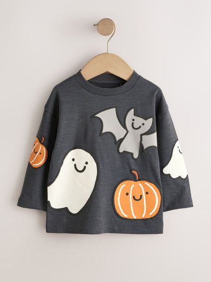 Dsiney Kidz - Charcoal Grey Halloween Character Long Sleeve Back Graphic T-Shirt (3mths-7yrs) image 5