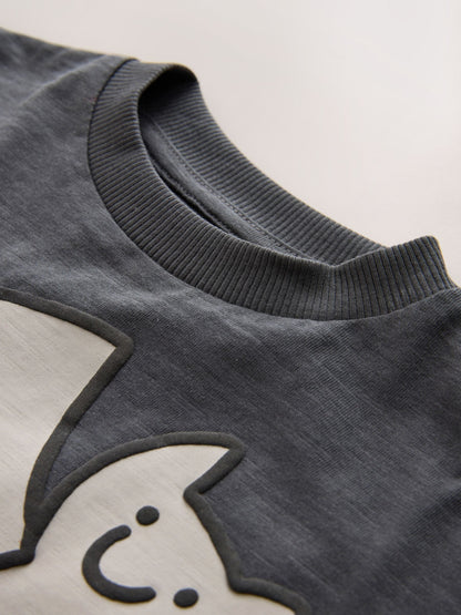 Dsiney Kidz - Charcoal Grey Halloween Character Long Sleeve Back Graphic T-Shirt (3mths-7yrs) image 7