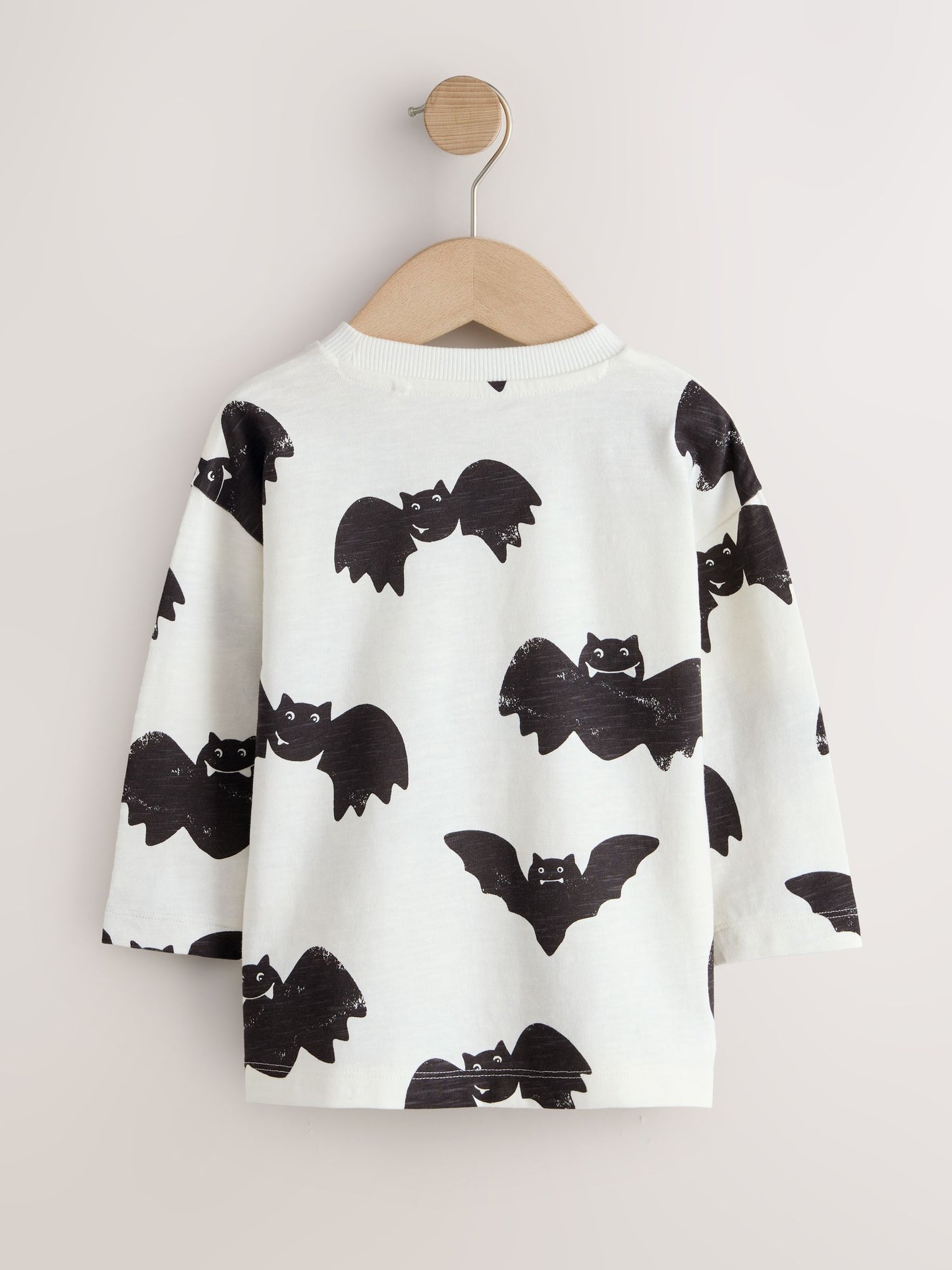 Dsiney Kidz - White/Black Halloween Bat All Over Print Long Sleeve Back Graphic T-Shirt (3mths-7yrs) image 6