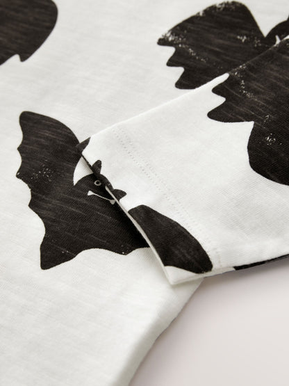 Dsiney Kidz - White/Black Bat All Over Print Long Sleeve Halloween T-Shirt (3mths-7yrs) image 8