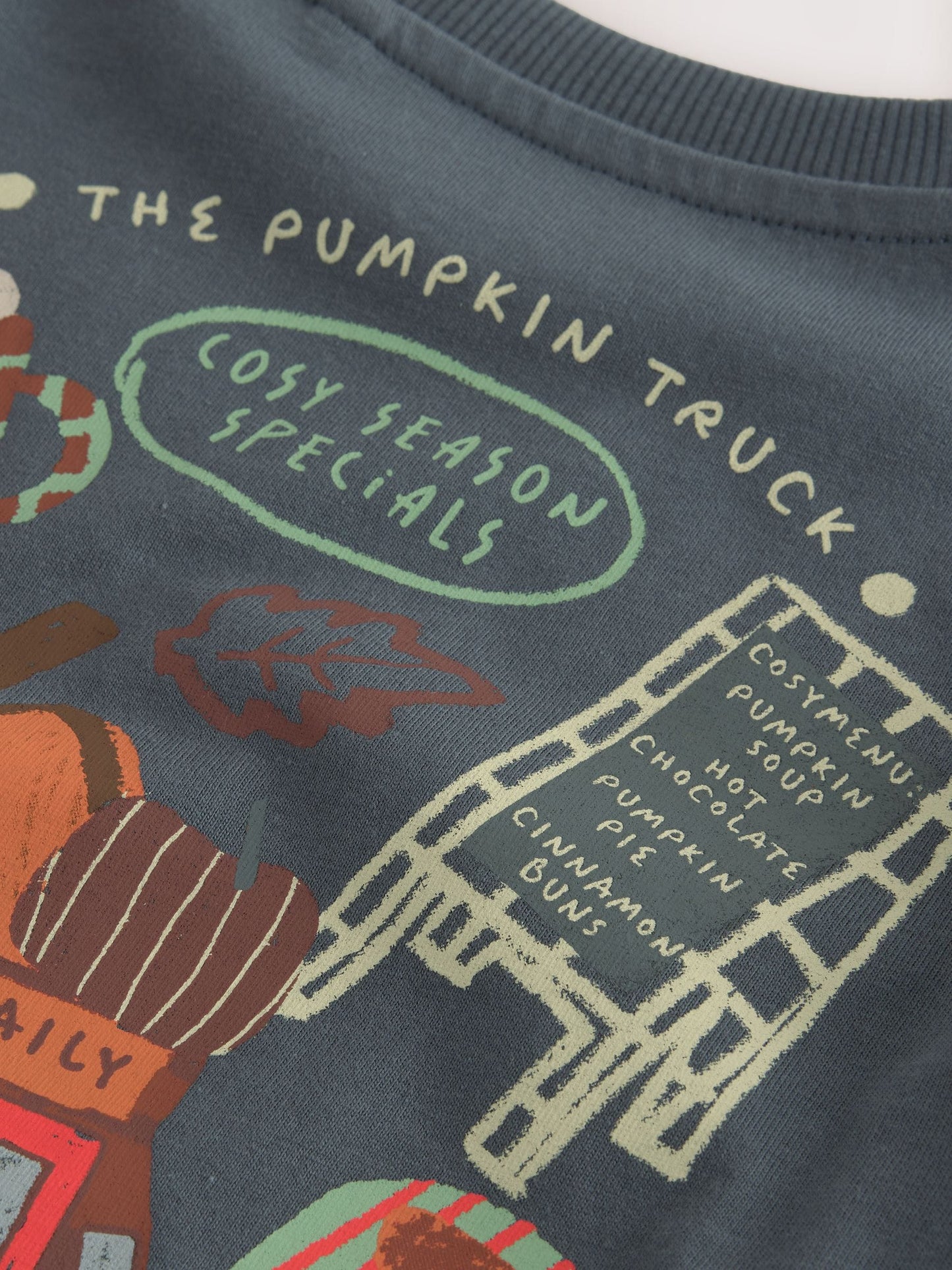 Dsiney Kidz - Charcoal Grey Autumn Pumpkin Truck Long Sleeve Back Graphic T-Shirt (3mths-10yrs) image 8