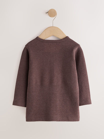 Dsiney Kidz - Brown Long Sleeve Henley Neck T-Shirt (3mths-7yrs) image 2