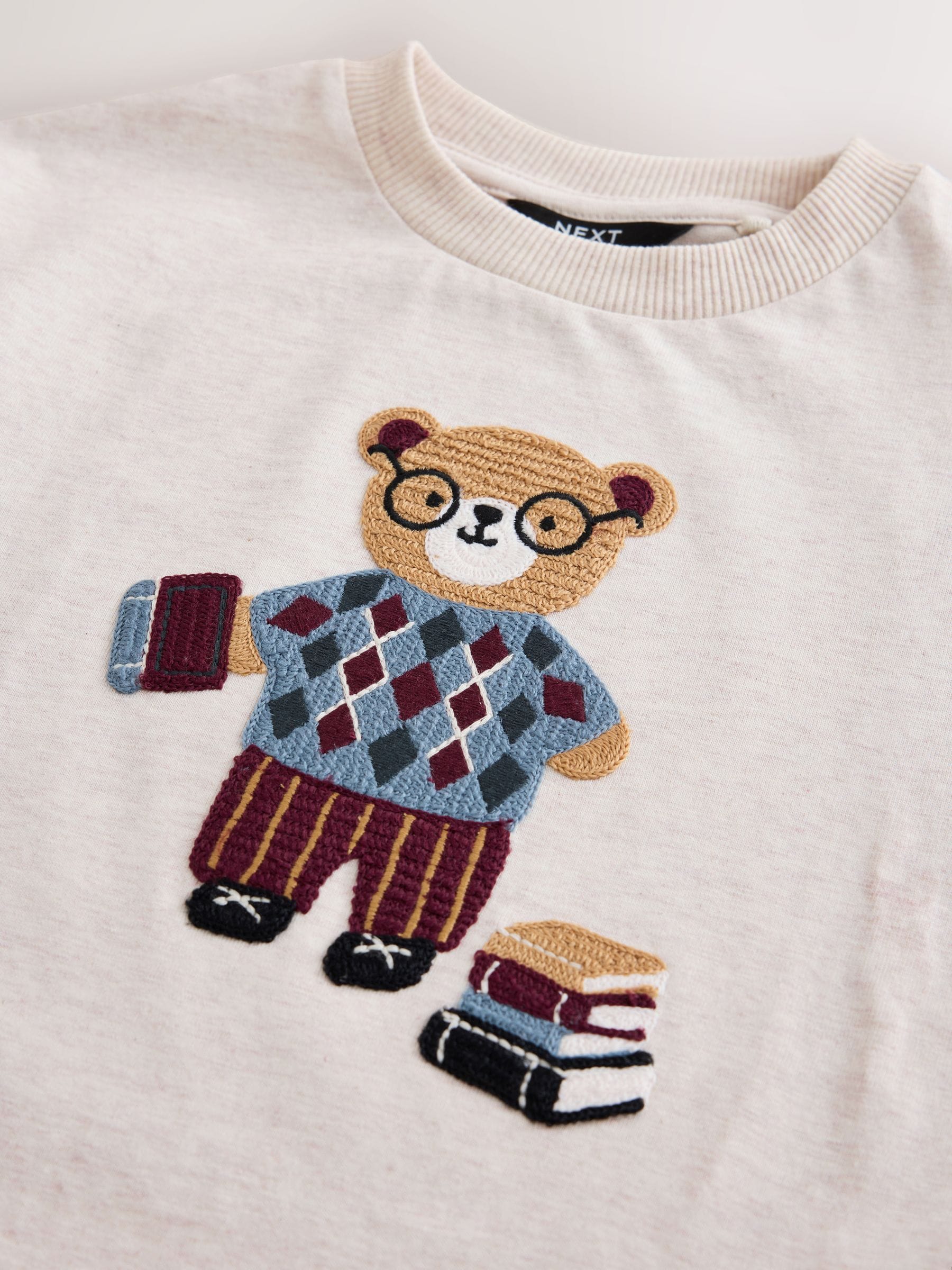 Dsiney Kidz - Neutral Embroidery Bear Long Sleeve Graphic T-Shirt (3mths-7yrs) image 4