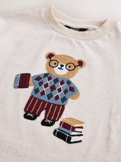 Dsiney Kidz - Neutral Embroidery Bear Long Sleeve Graphic T-Shirt (3mths-7yrs) image 4