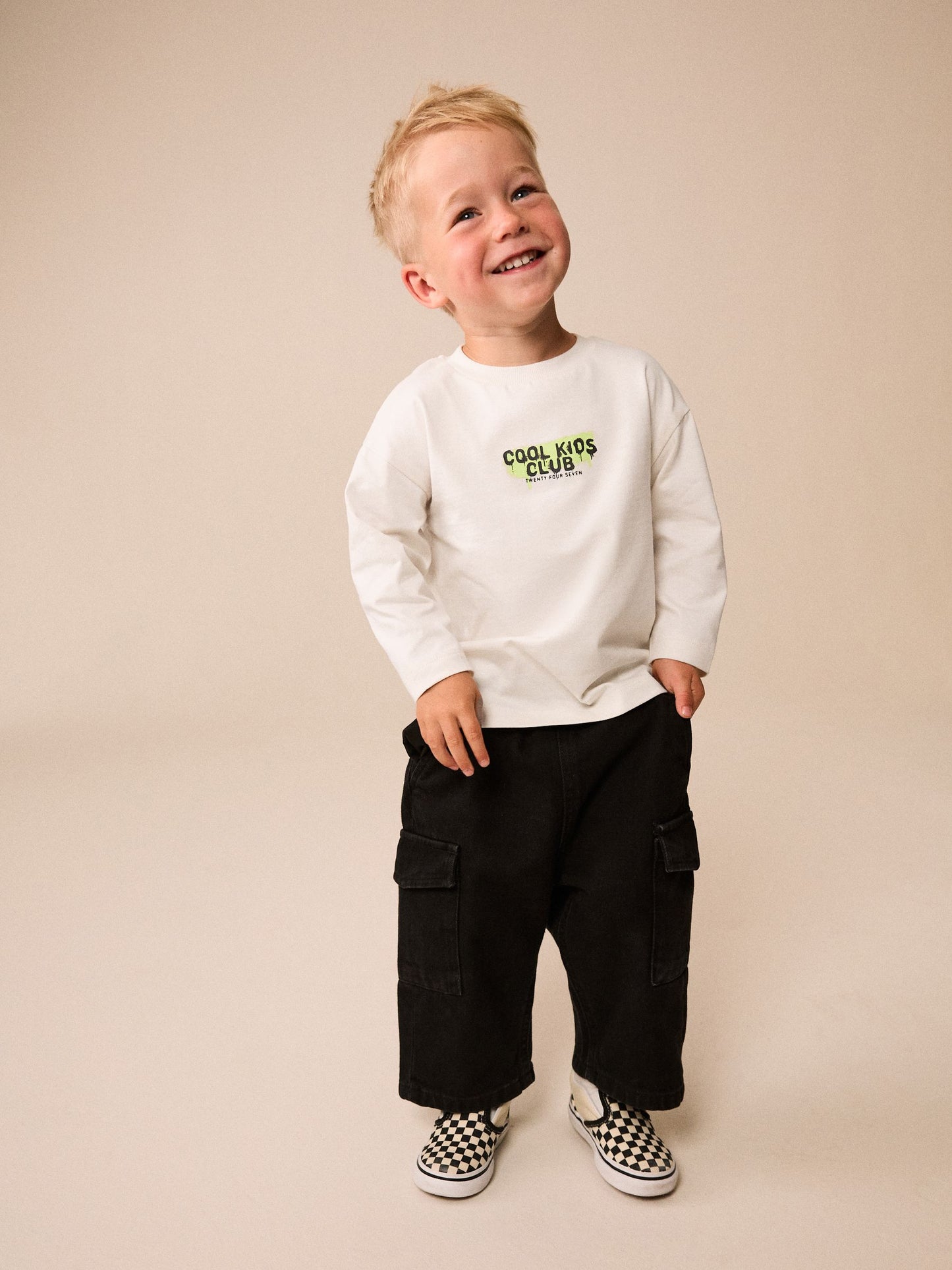 Dsiney Kidz - Cream Graffiti Cherub Long Sleeve Graphic T-Shirt (3mths-7yrs) image 2