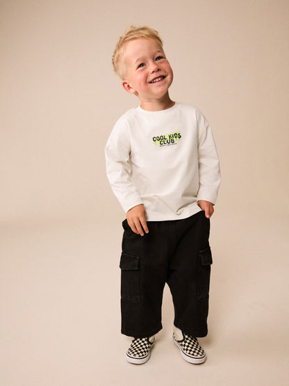 Dsiney Kidz - Cream Graffiti Cherub Long Sleeve Graphic T-Shirt (3mths-7yrs) image 2