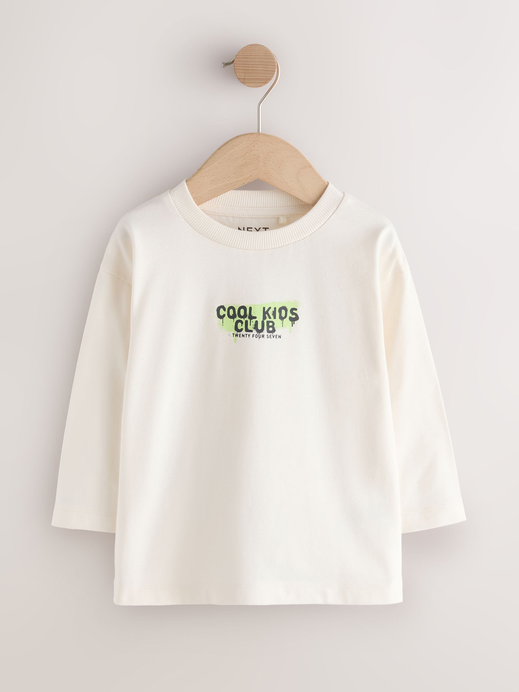 Dsiney Kidz - Cream Graffiti Cherub Long Sleeve Graphic T-Shirt (3mths-7yrs) image 5