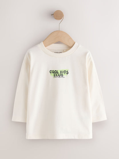 Dsiney Kidz - Cream Graffiti Cherub Long Sleeve Graphic T-Shirt (3mths-7yrs) image 5