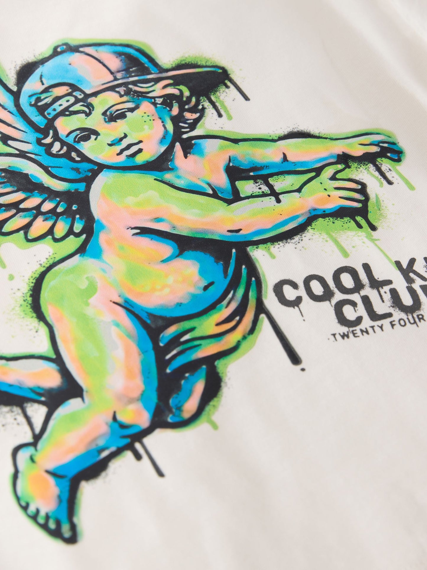 Dsiney Kidz - Cream Graffiti Cherub Long Sleeve Graphic T-Shirt (3mths-7yrs) image 8