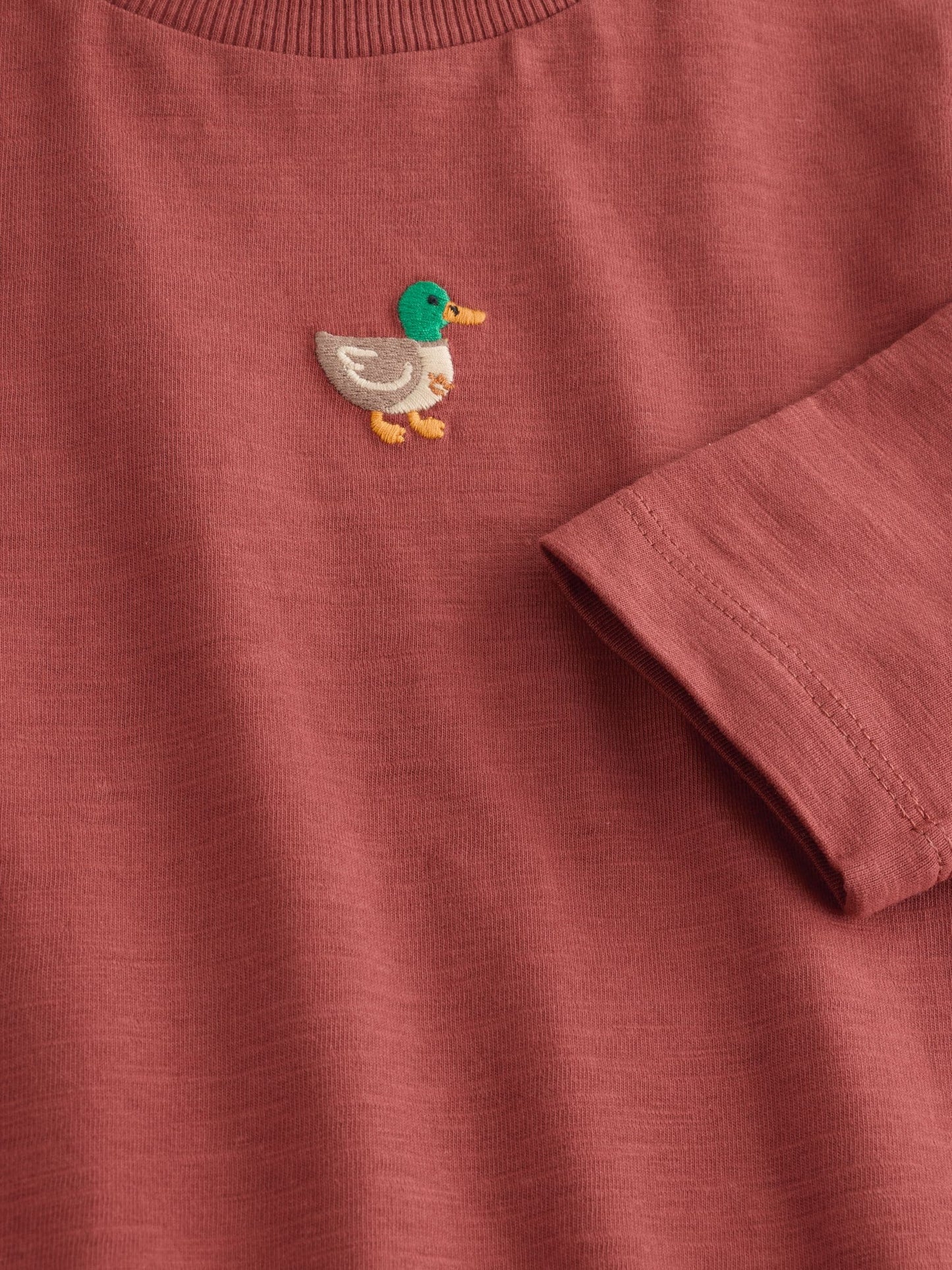 Dsiney Kidz - Berry Red Duck Long Sleeve Embroidered T-Shirt (3mths-7yrs) image 3