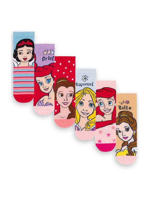 Vanilla Underground Pink Disney Princess Calf Socks Set of 6 image 1