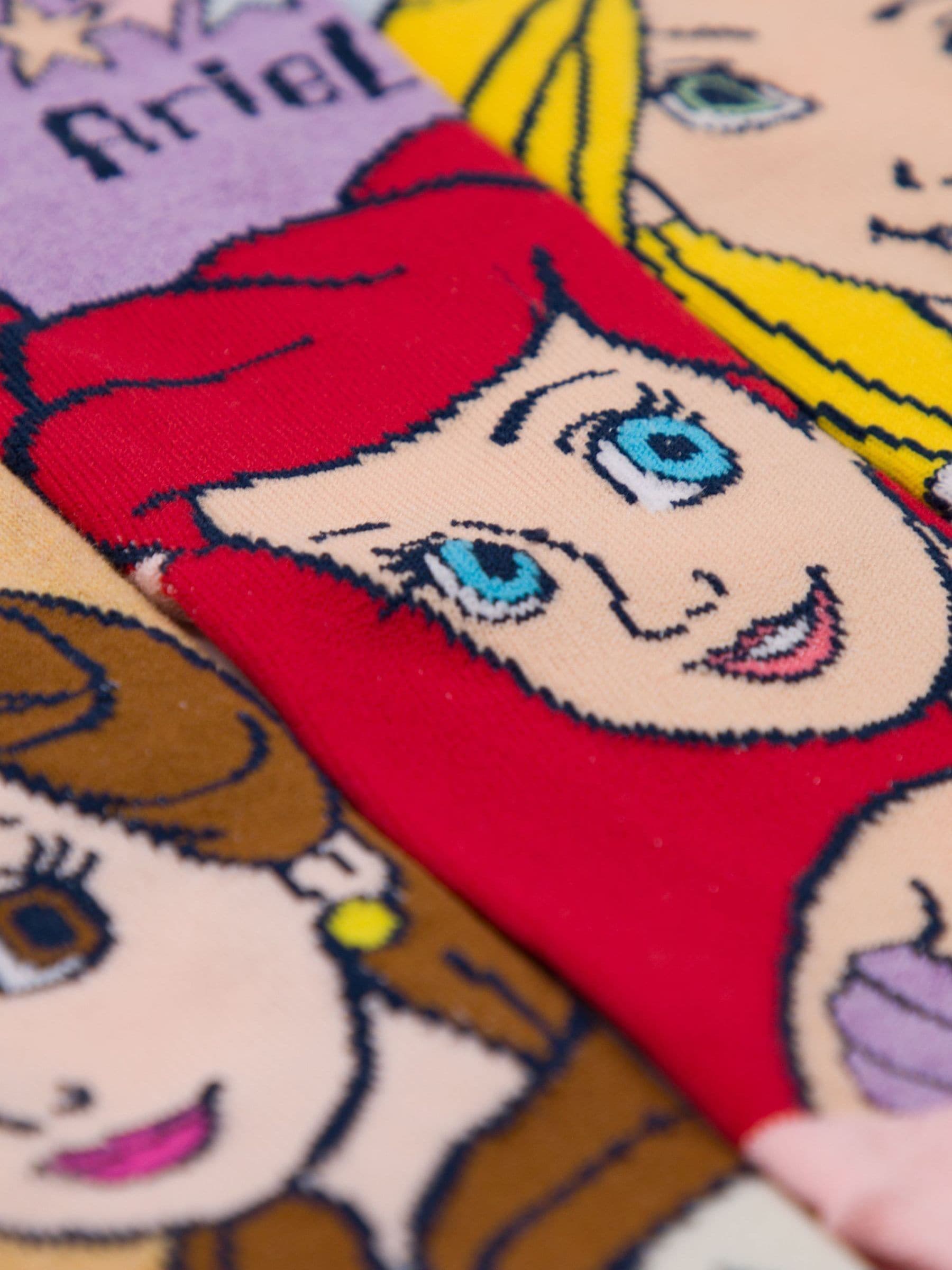 Vanilla Underground Pink Disney Princess Calf Socks Set of 6 image 2