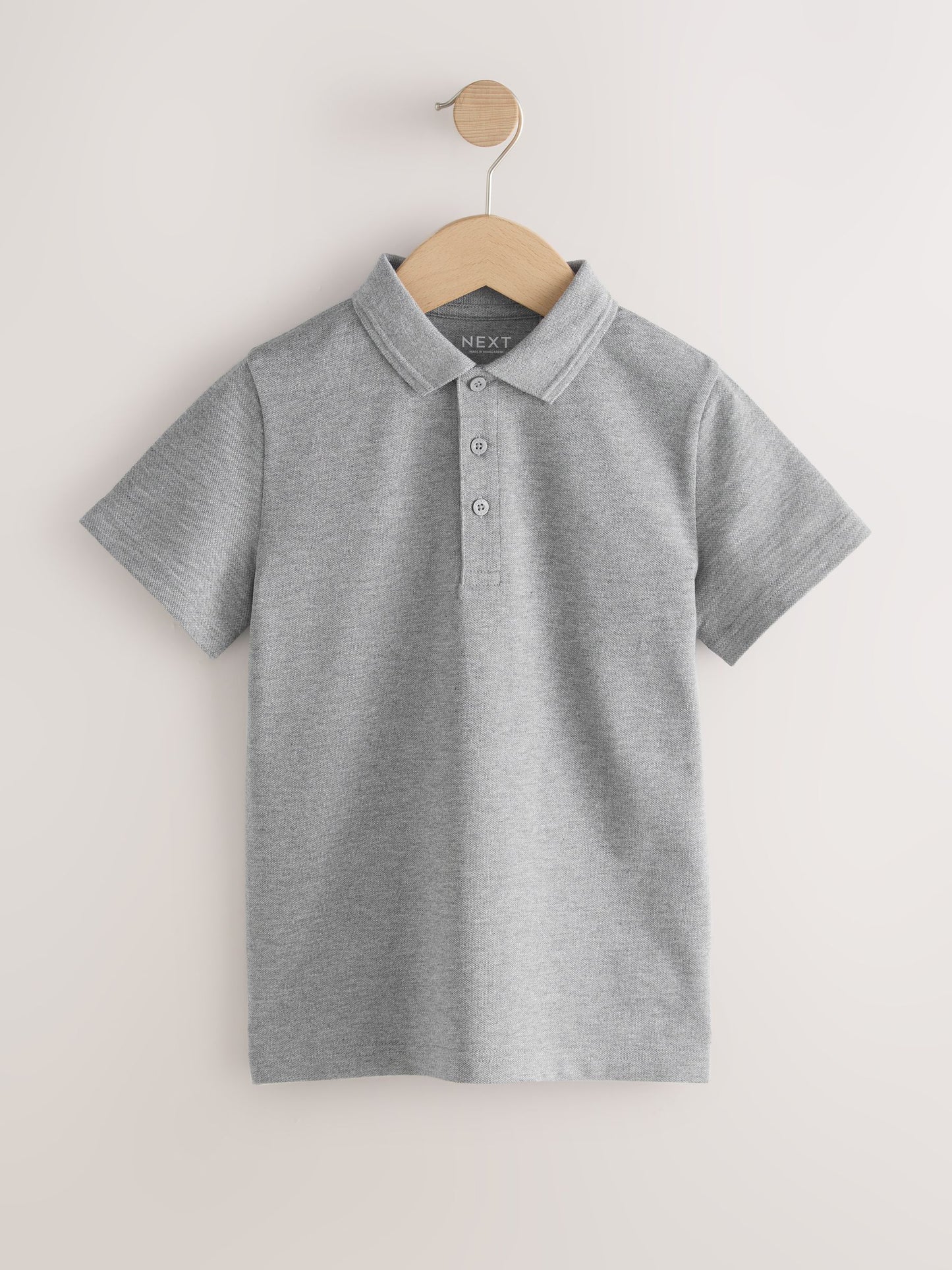 Dsiney Kidz - Grey Regular Fit Cotton School Short Sleeve Polo Shirts 2 Pack (3-16yrs) image 2