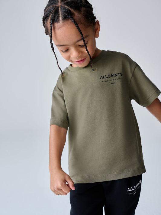 smALLSAINTS Khaki Green Younger Oversized Underground Crew Neck T-Shirt image 1