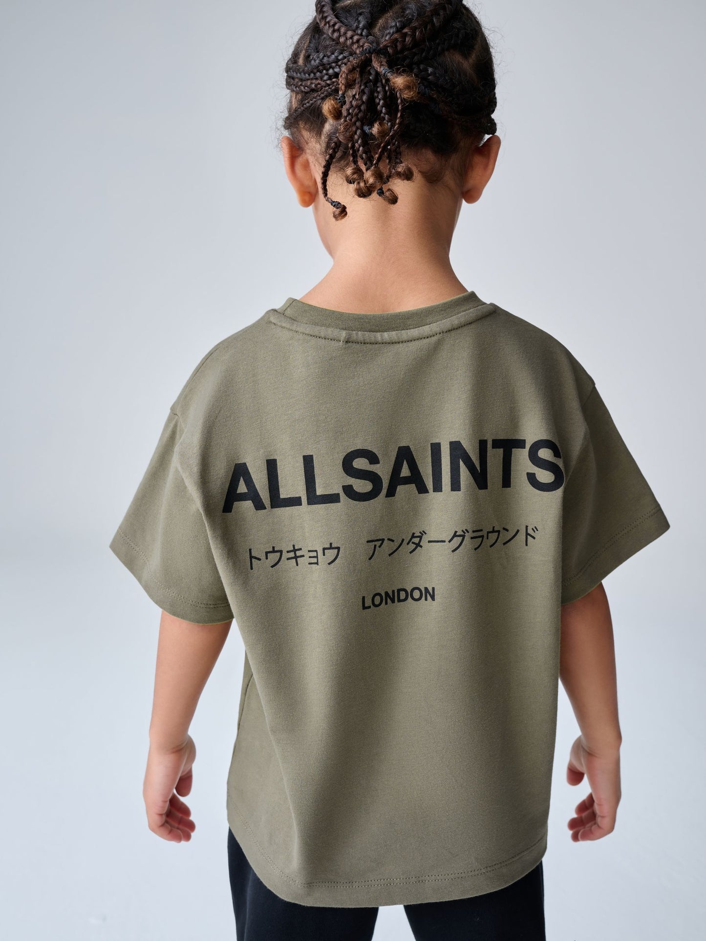 smALLSAINTS Khaki Green Younger Oversized Underground Crew Neck T-Shirt image 2