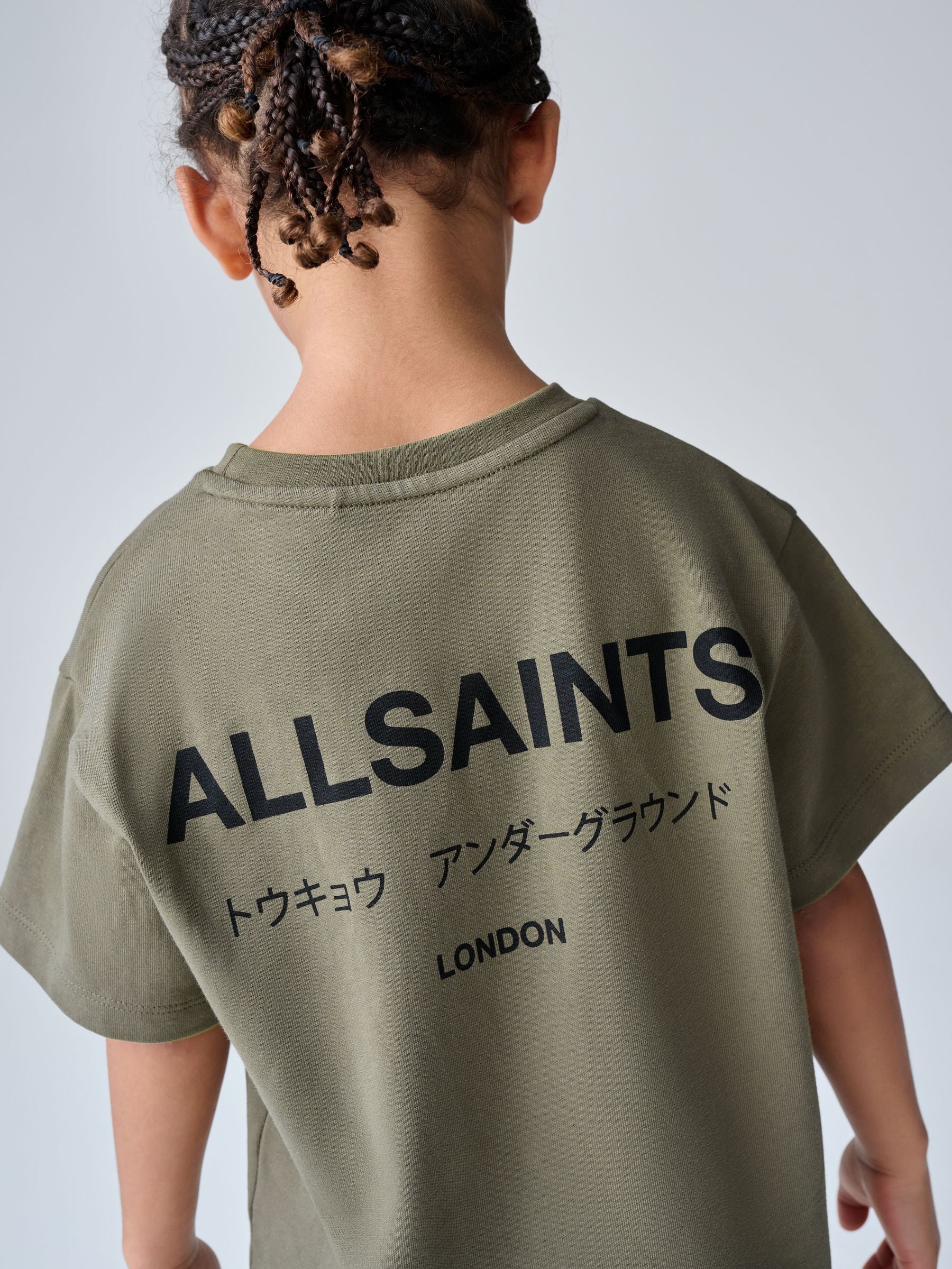 smALLSAINTS Khaki Green Younger Oversized Underground Crew Neck T-Shirt image 3