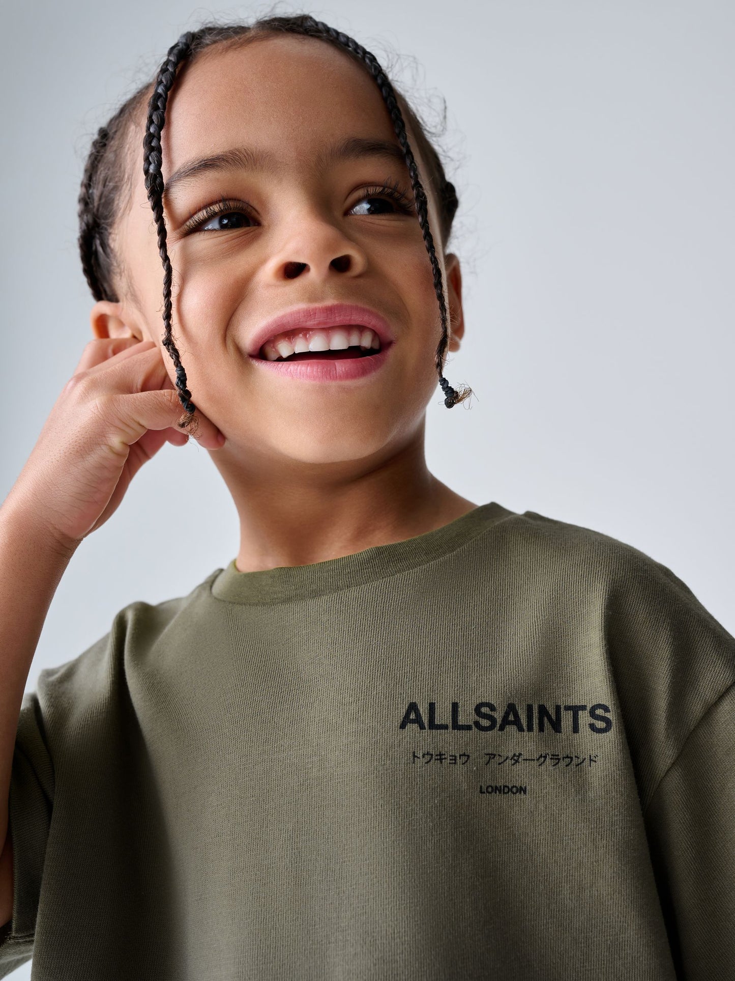 smALLSAINTS Khaki Green Younger Oversized Underground Crew Neck T-Shirt image 4