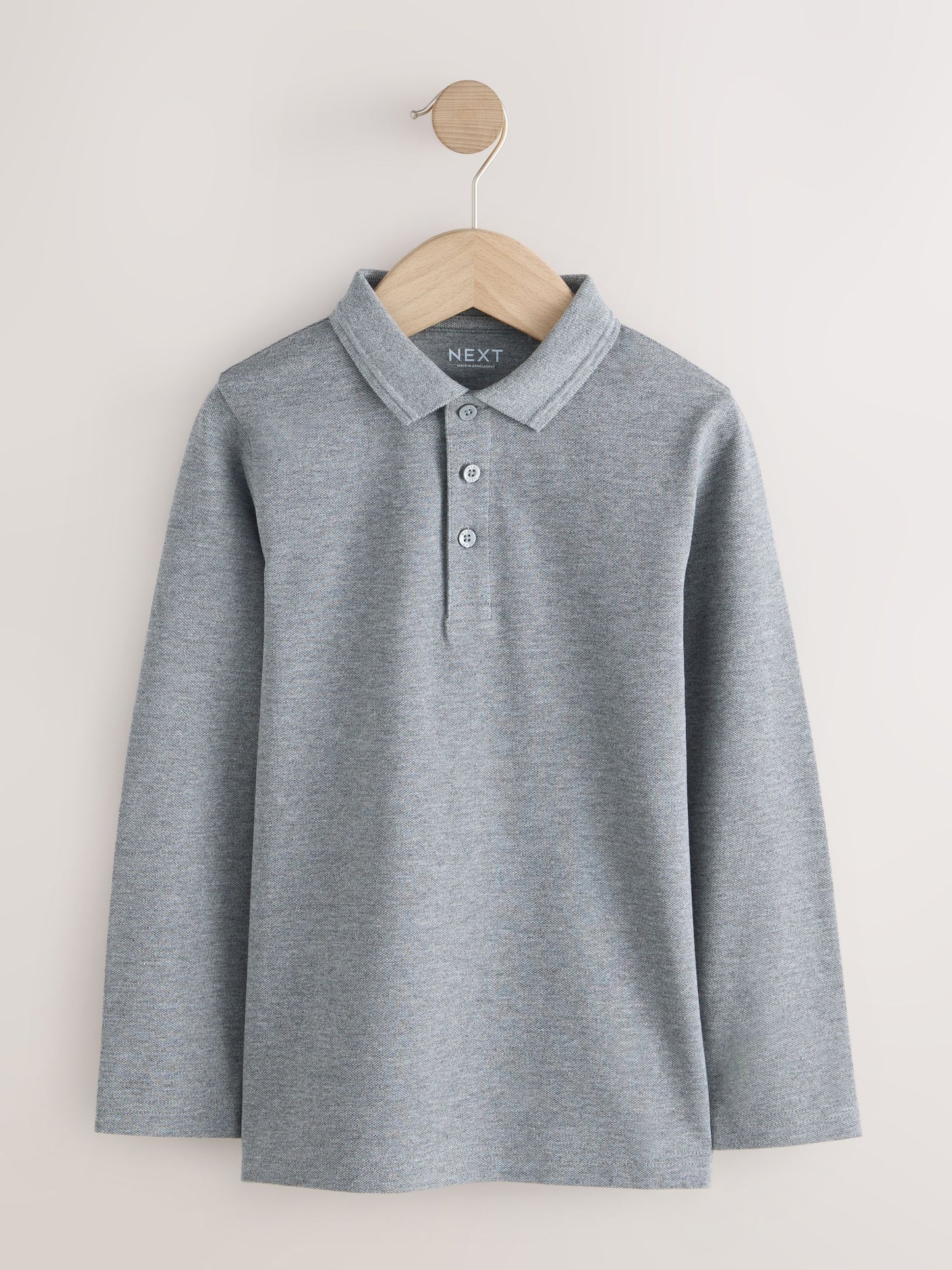 Dsiney Kidz - Grey Long Sleeve School Polo Shirts 2 Pack (3-16yrs) image 2