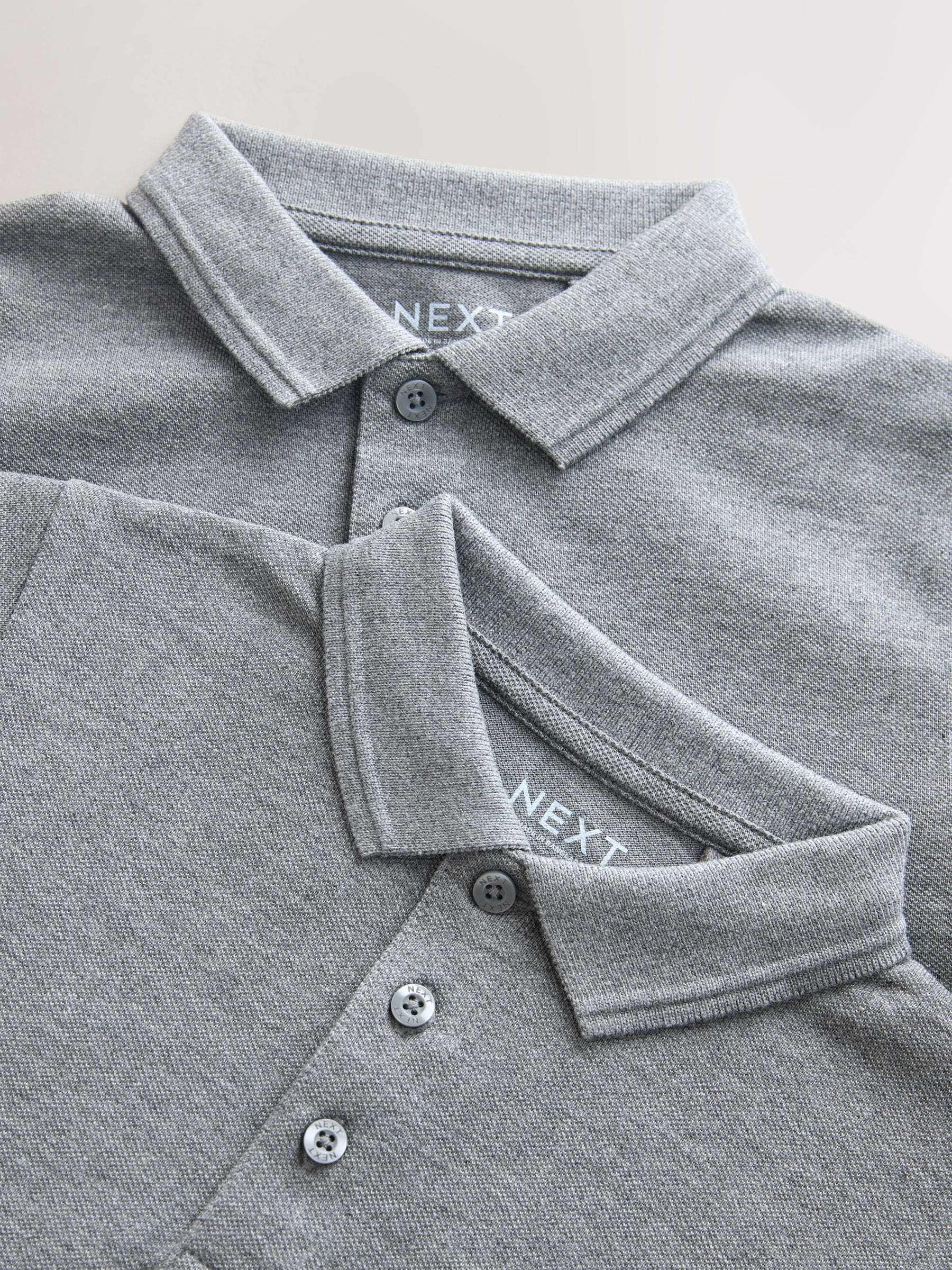 Dsiney Kidz - Grey Long Sleeve School Polo Shirts 2 Pack (3-16yrs) image 6