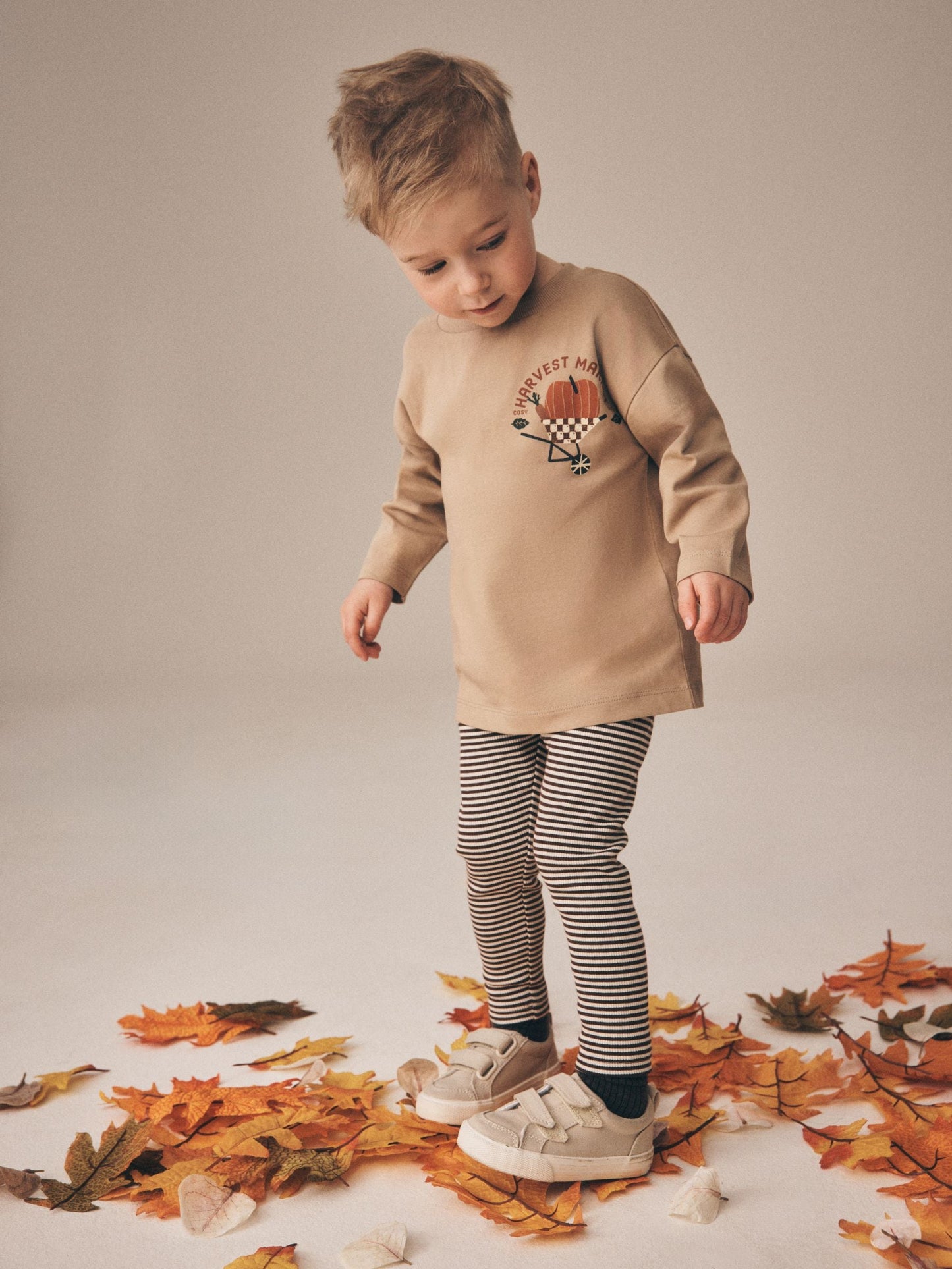 Cream Harvest Market Graphic Printed Top and Legging Set (3mths-7yrs) image 2