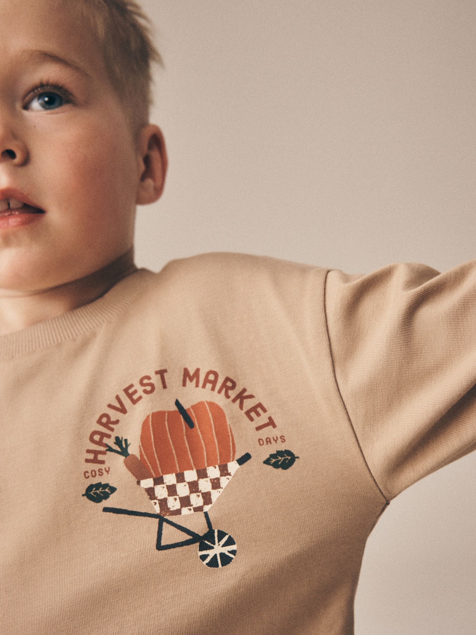 Cream Harvest Market Graphic Printed Top and Legging Set (3mths-7yrs) image 4