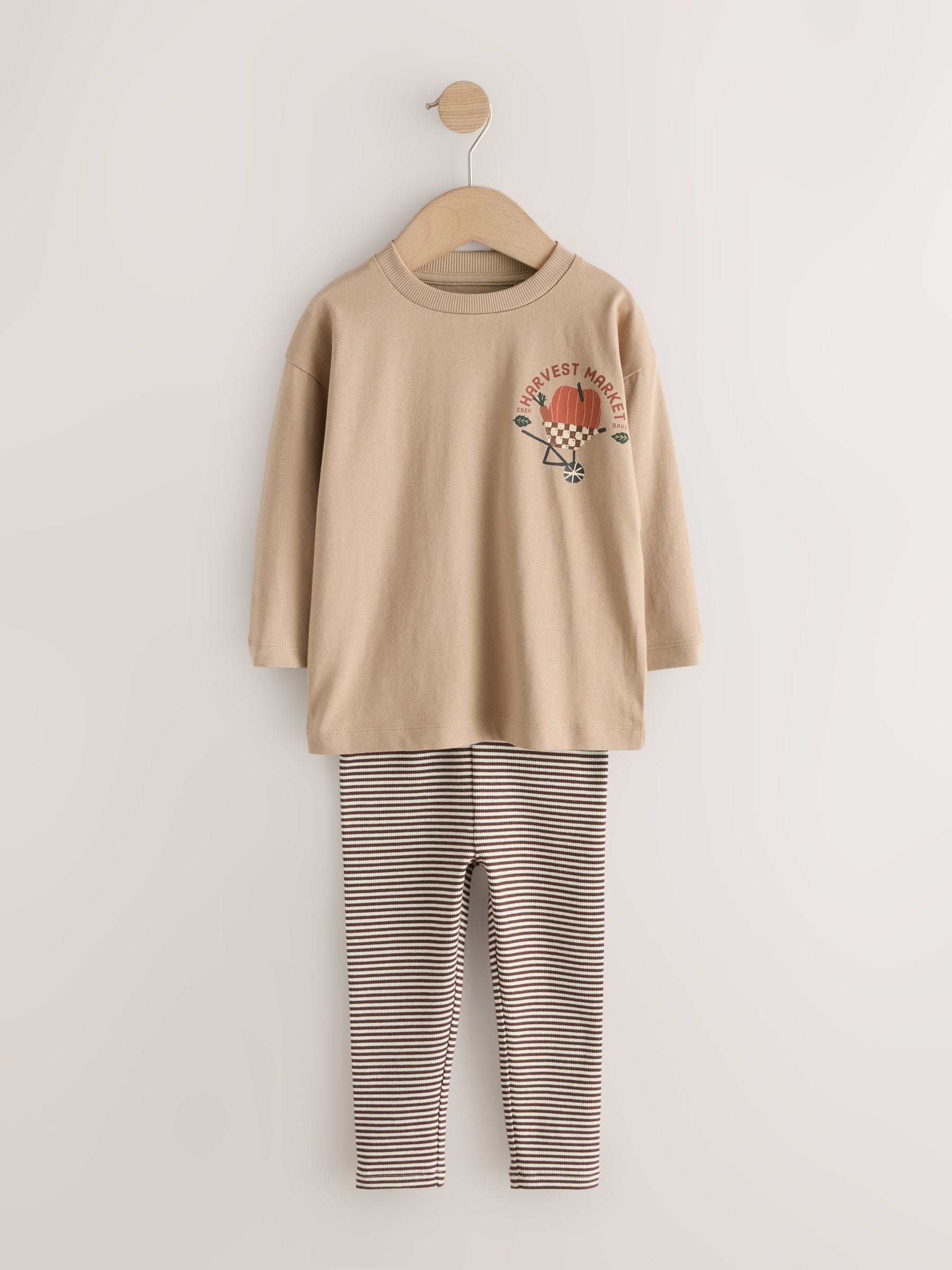 Cream Harvest Market Graphic Printed Top and Legging Set (3mths-7yrs) image 5