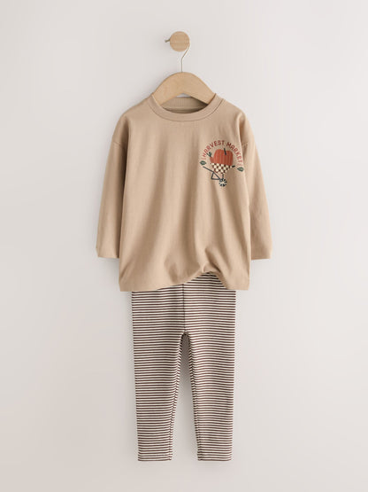 Cream Harvest Market Graphic Printed Top and Legging Set (3mths-7yrs) image 6