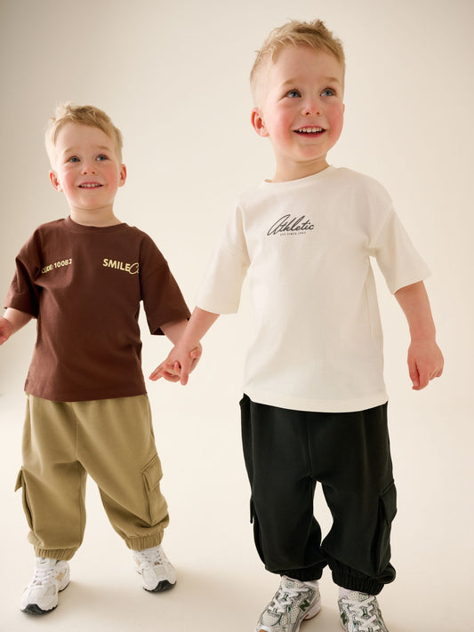 Dsiney Kidz - Brown/Cream T-Shirt & Joggers Set 4 Peice (3mths-7yrs) image 2
