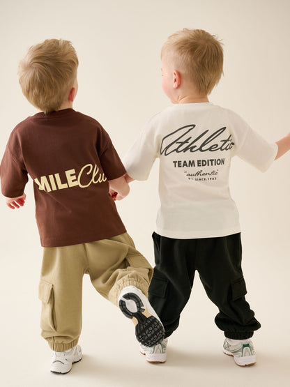 Brown/Cream T-Shirt & Joggers Set 4 Peice (3mths-7yrs) image 3