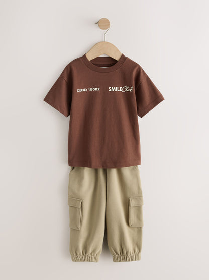 Brown/Cream T-Shirt & Joggers Set 4 Peice (3mths-7yrs) image 7