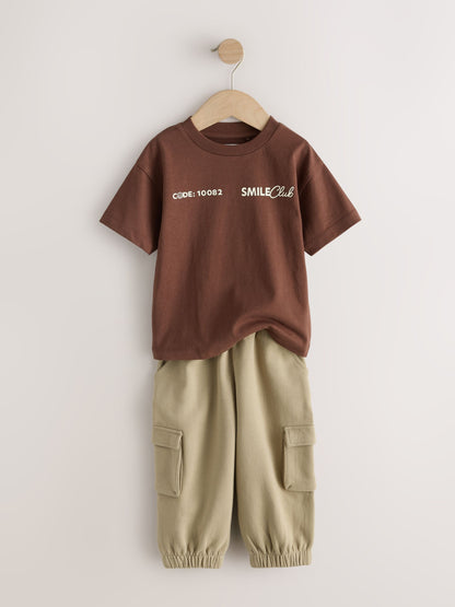 Brown/Cream T-Shirt & Joggers Set 4 Peice (3mths-7yrs) image 9