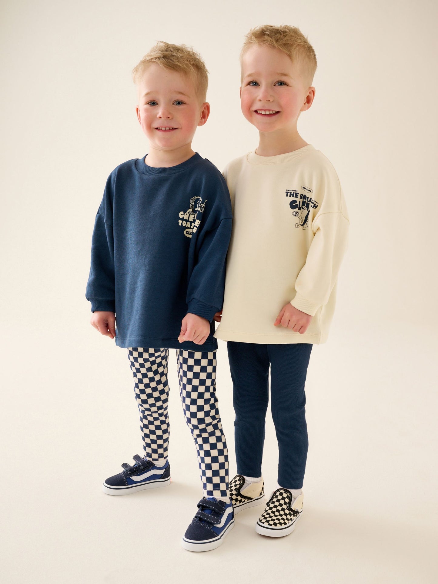 Dsiney Kidz - Navy/White Brunch Club Graphic Printed Top and Leggings Set 2 Pack (3mths-7yrs) image 2