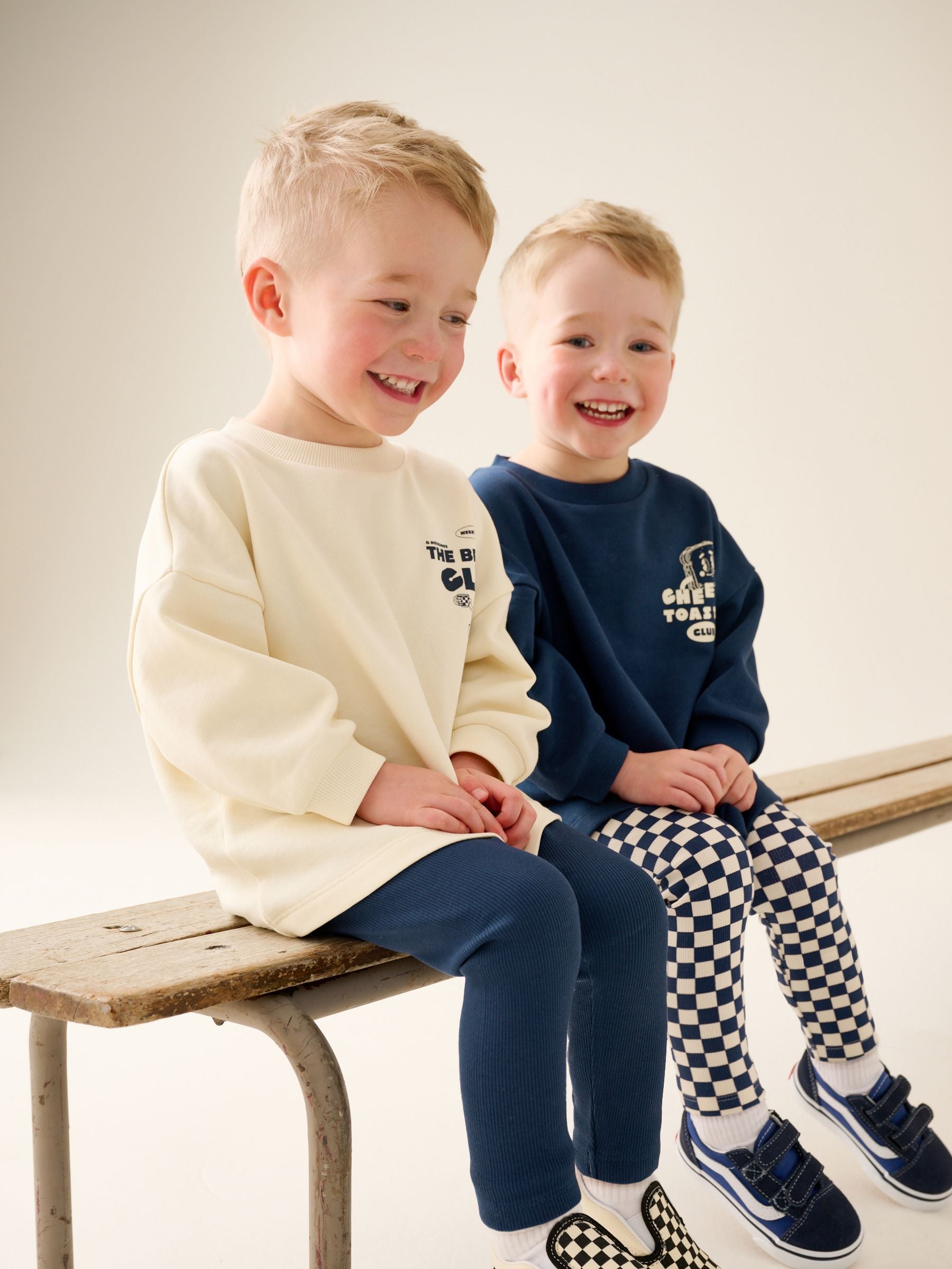 Dsiney Kidz - Navy/White Brunch Club Graphic Printed Top and Leggings Set 2 Pack (3mths-7yrs) image 3