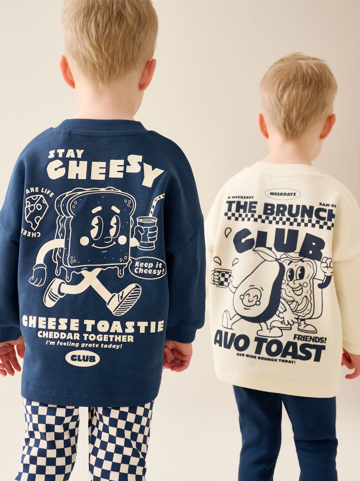Dsiney Kidz - Navy/White Brunch Club Graphic Printed Top and Leggings Set 2 Pack (3mths-7yrs) image 4