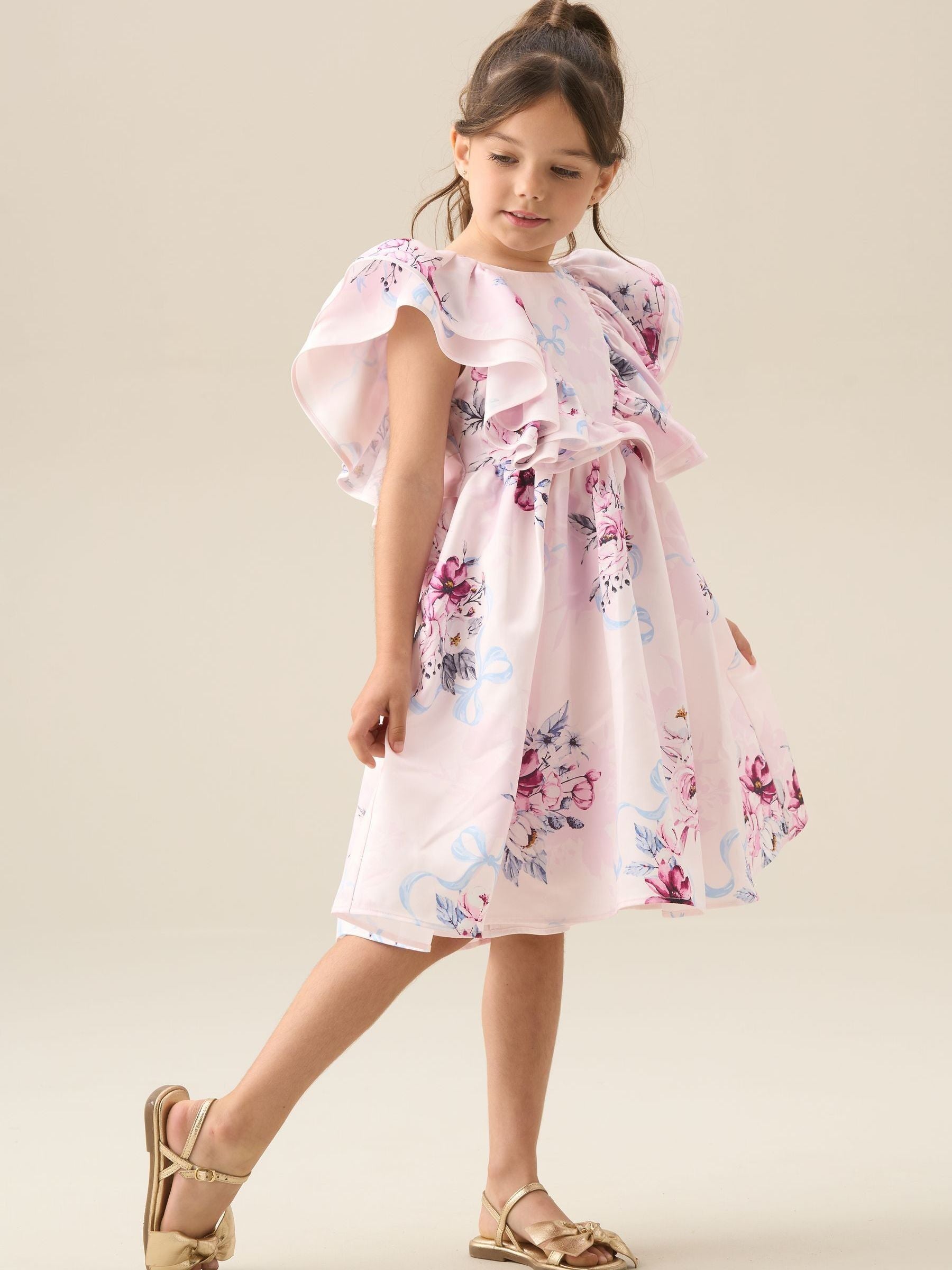 Angel & Rocket White Emillie Print Fill Sleeve Dress image 3