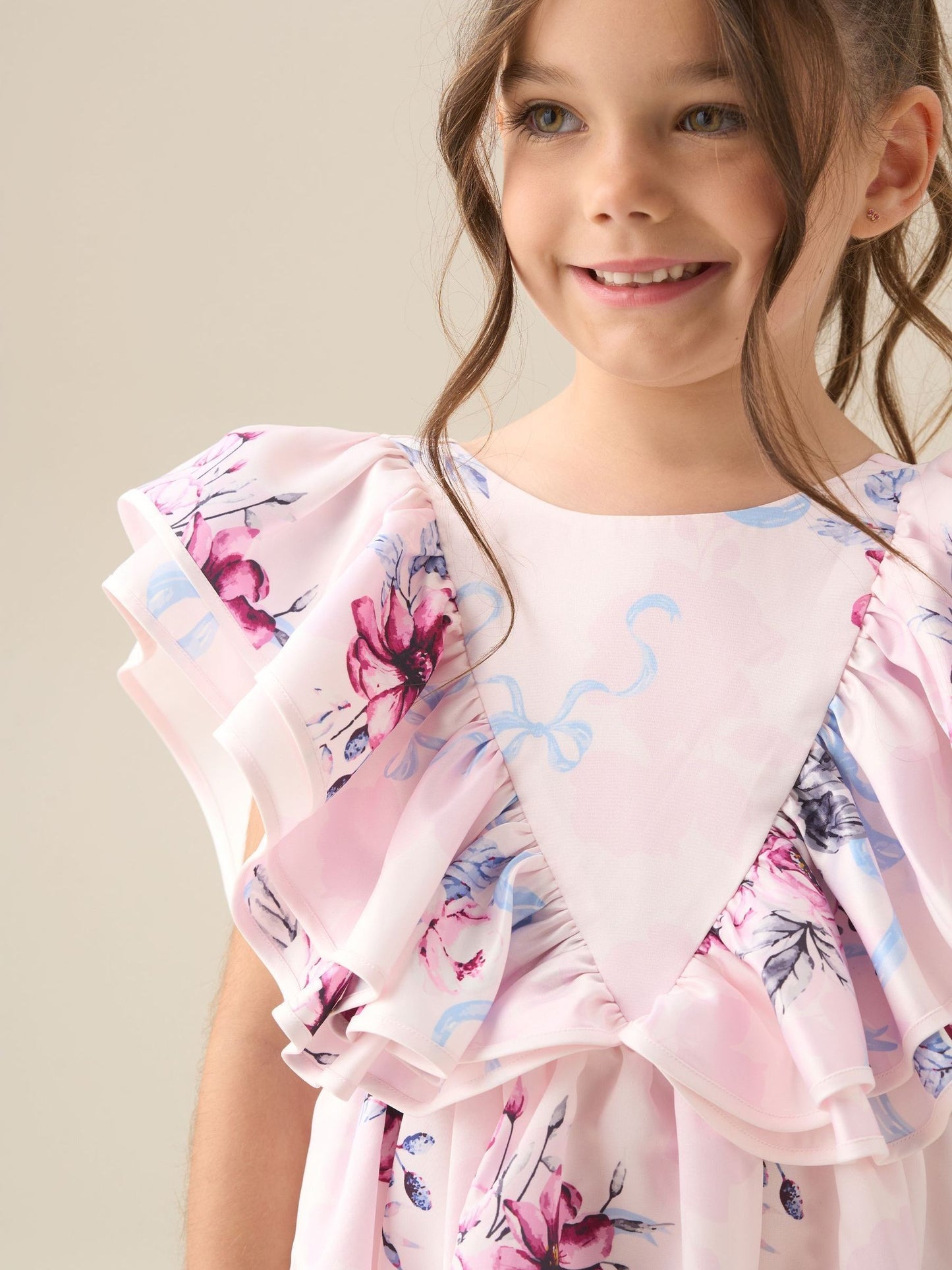 Angel & Rocket White Emillie Print Fill Sleeve Dress image 4