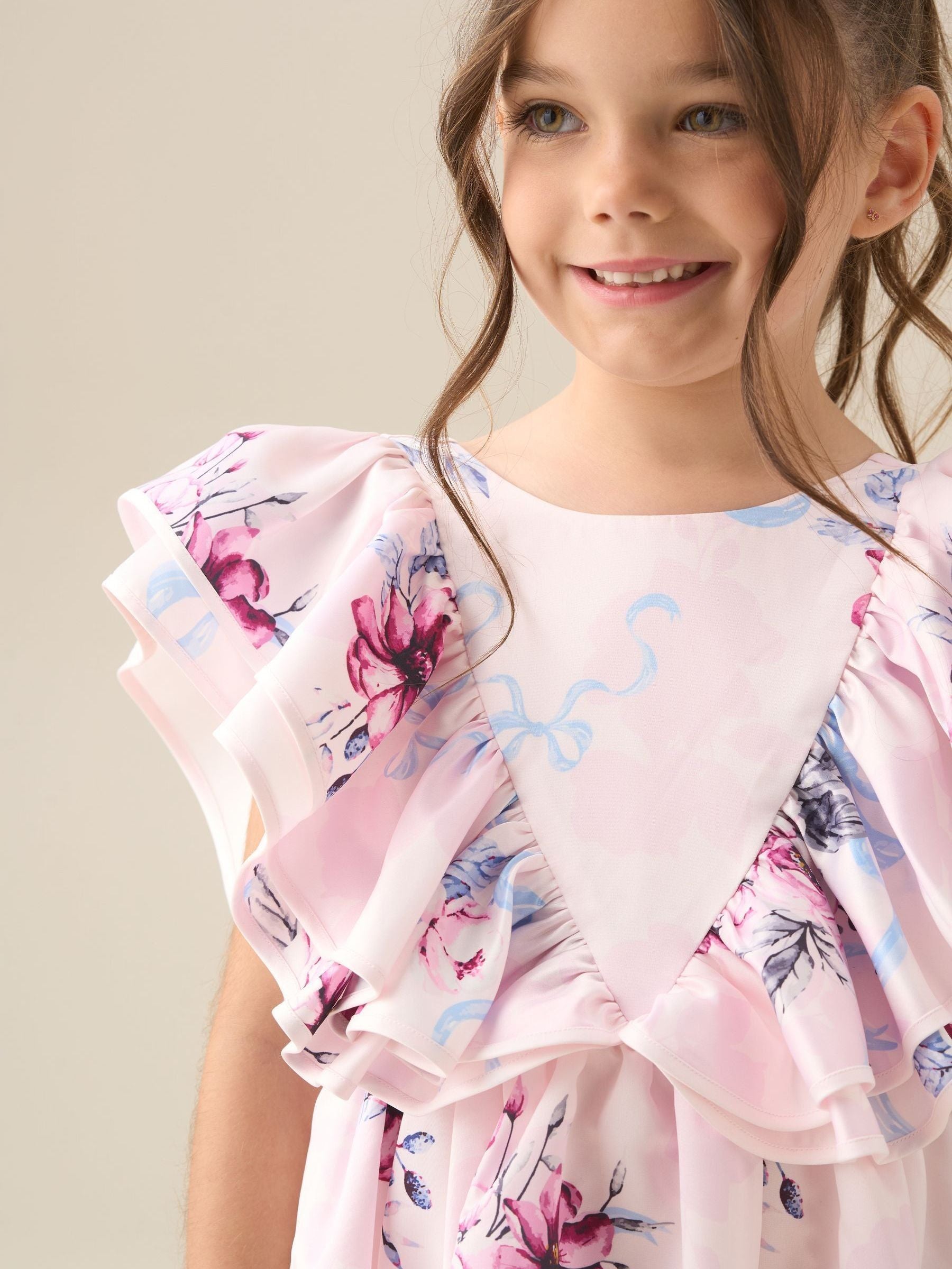 Angel & Rocket White Emillie Print Fill Sleeve Dress image 4