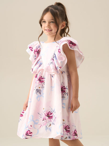 Angel & Rocket White Emillie Print Fill Sleeve Dress image 5