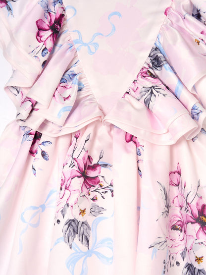 Angel & Rocket White Emillie Print Fill Sleeve Dress image 8