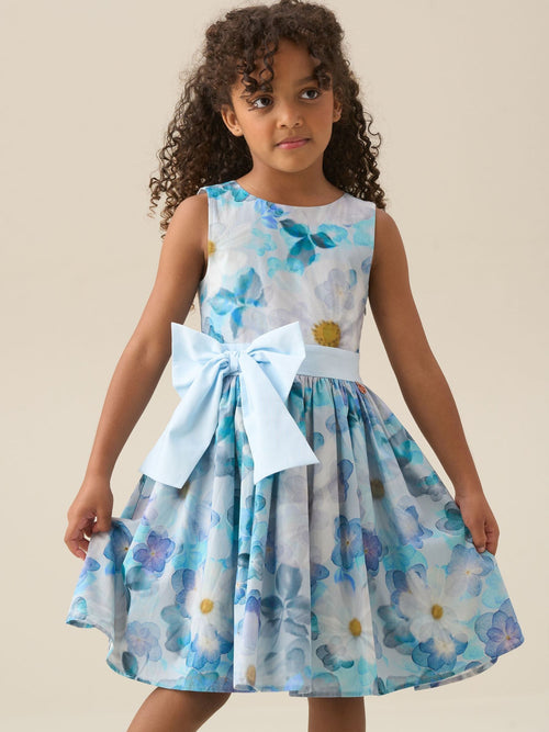 Dsiney Kidz - Angel & Rocket Blue Elisa Print Bow Waist Dress image 1