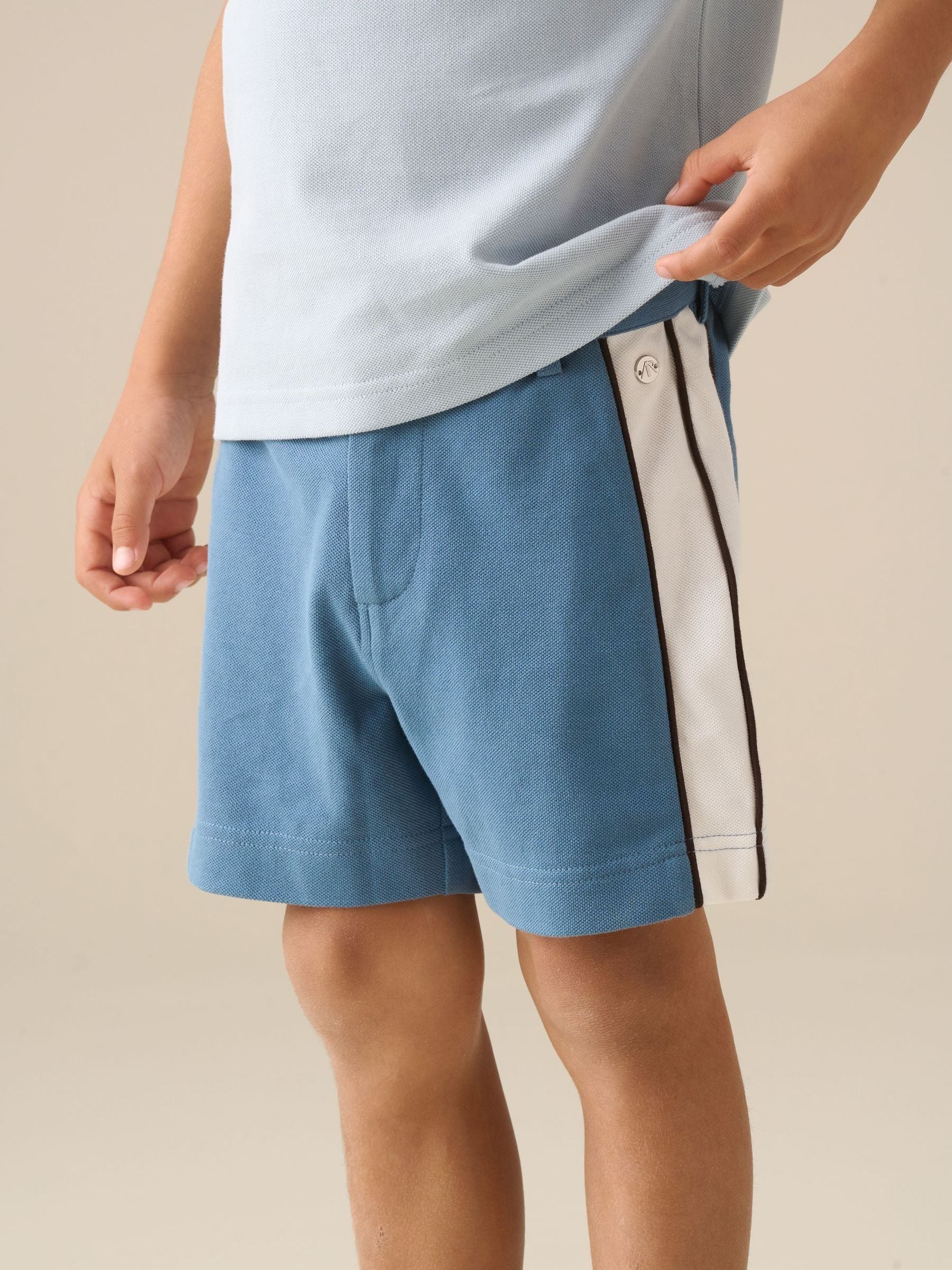 Dsiney Kidz - Angel & Rocket Blue Asher Blocked Pique Shorts image 1