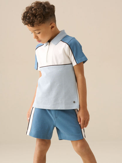 Dsiney Kidz - Angel & Rocket Blue Asher Blocked Pique Shorts image 2