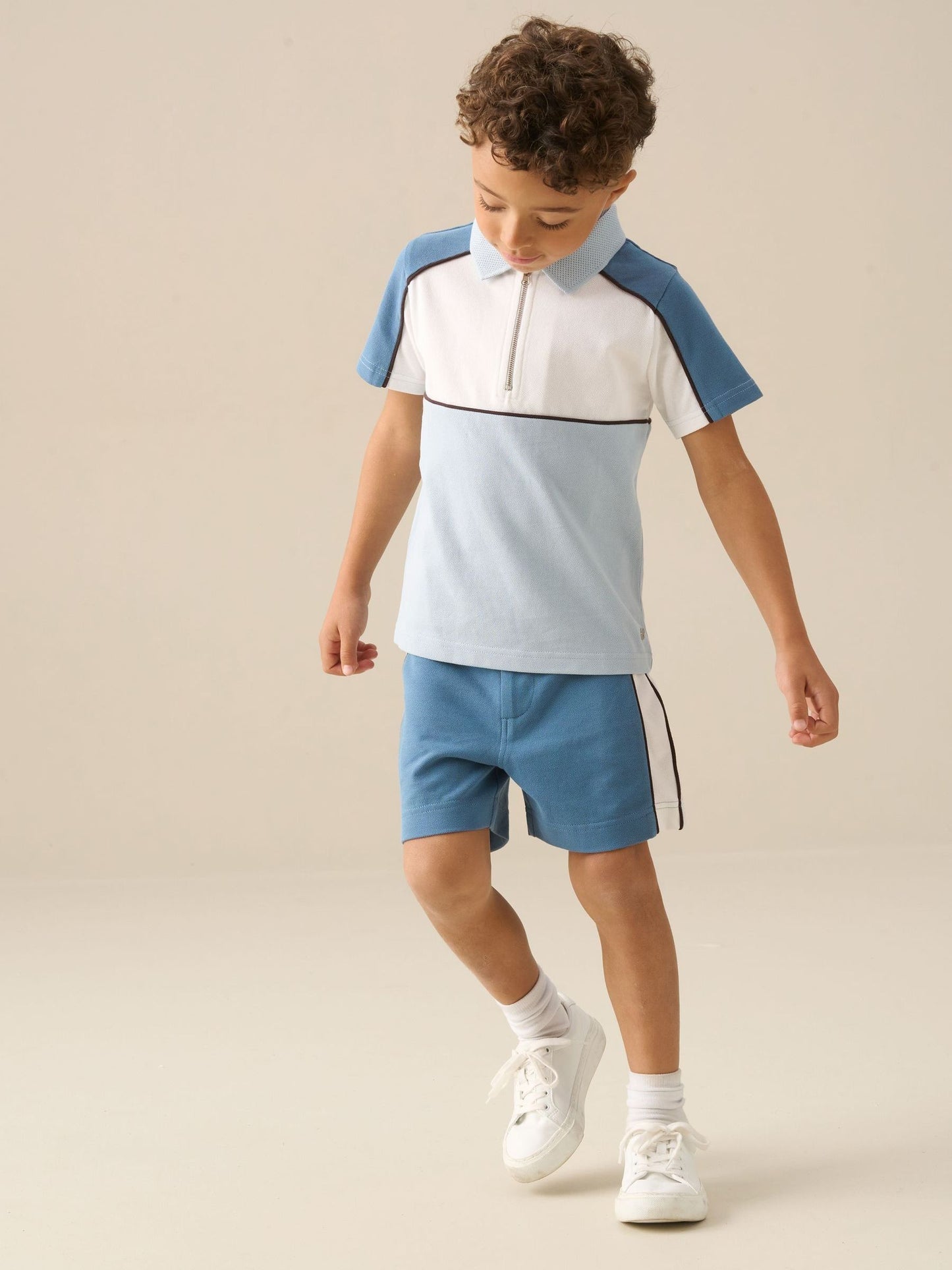 Dsiney Kidz - Angel & Rocket Blue Asher Blocked Pique Shorts image 4